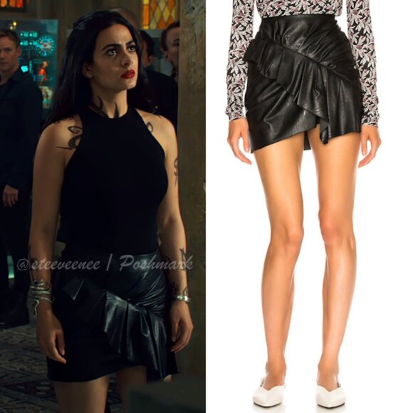 Isabel Marant Etoile Zeist Faux Leather Mini Skirt ASO Isabelle Lightwood - Picture 2 of 14